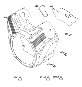 Blower Housing Group Diagram and Parts List for 356447-0711-G1 200000 - 399999 Briggs and Stratton Engine